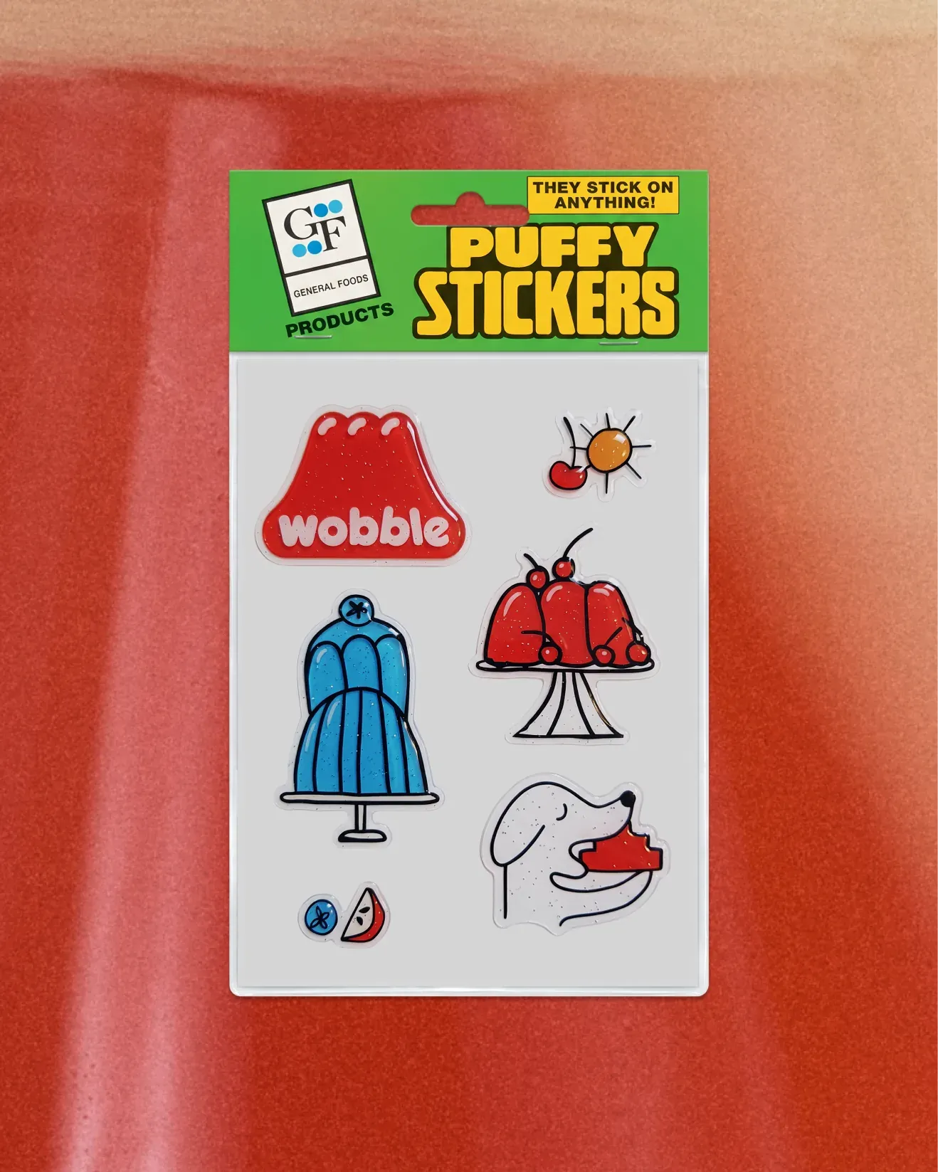 Wobble puffy sticker sheet