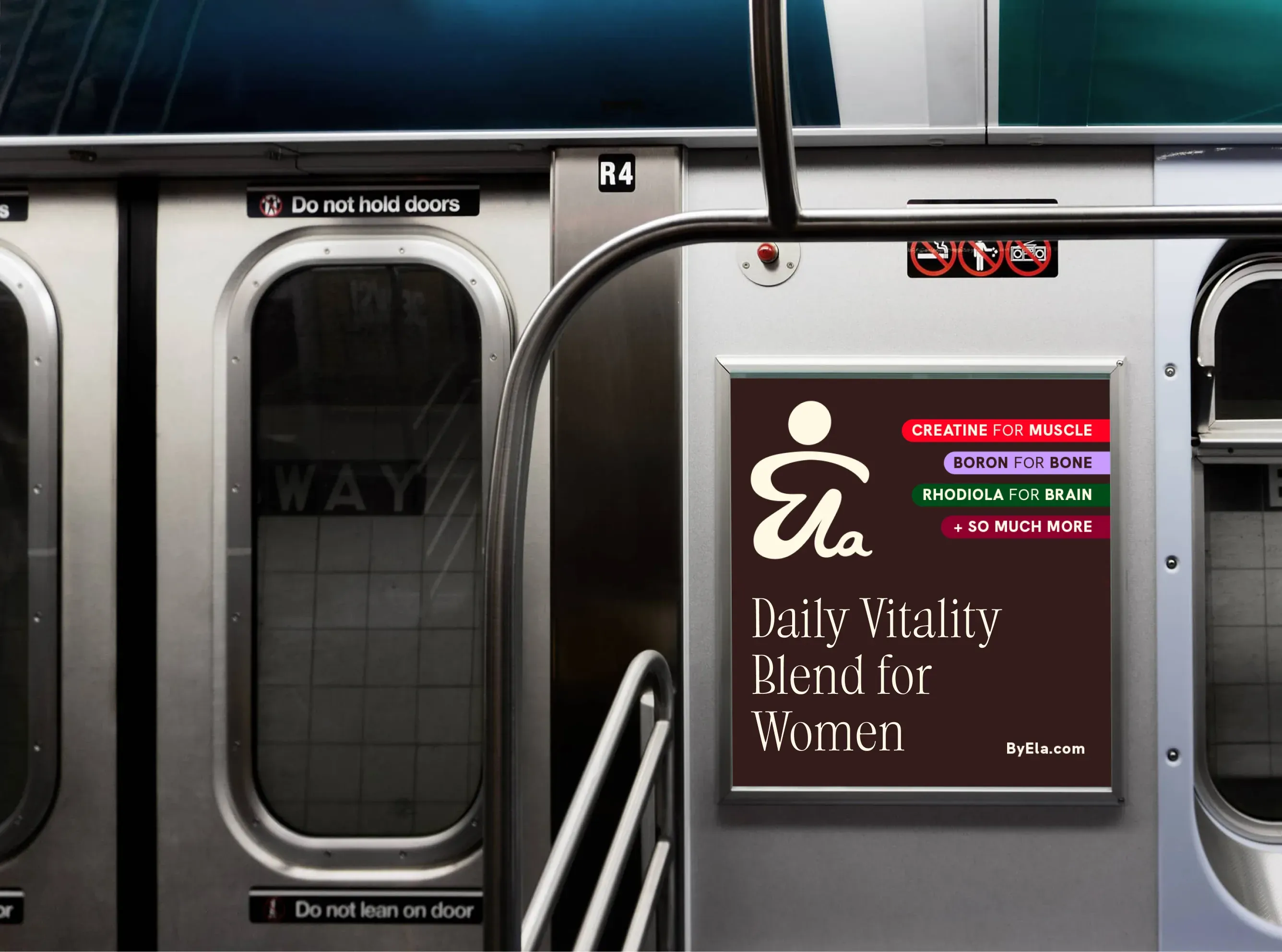 ByEla subway advertisement: Daily Vitality Blend for Women