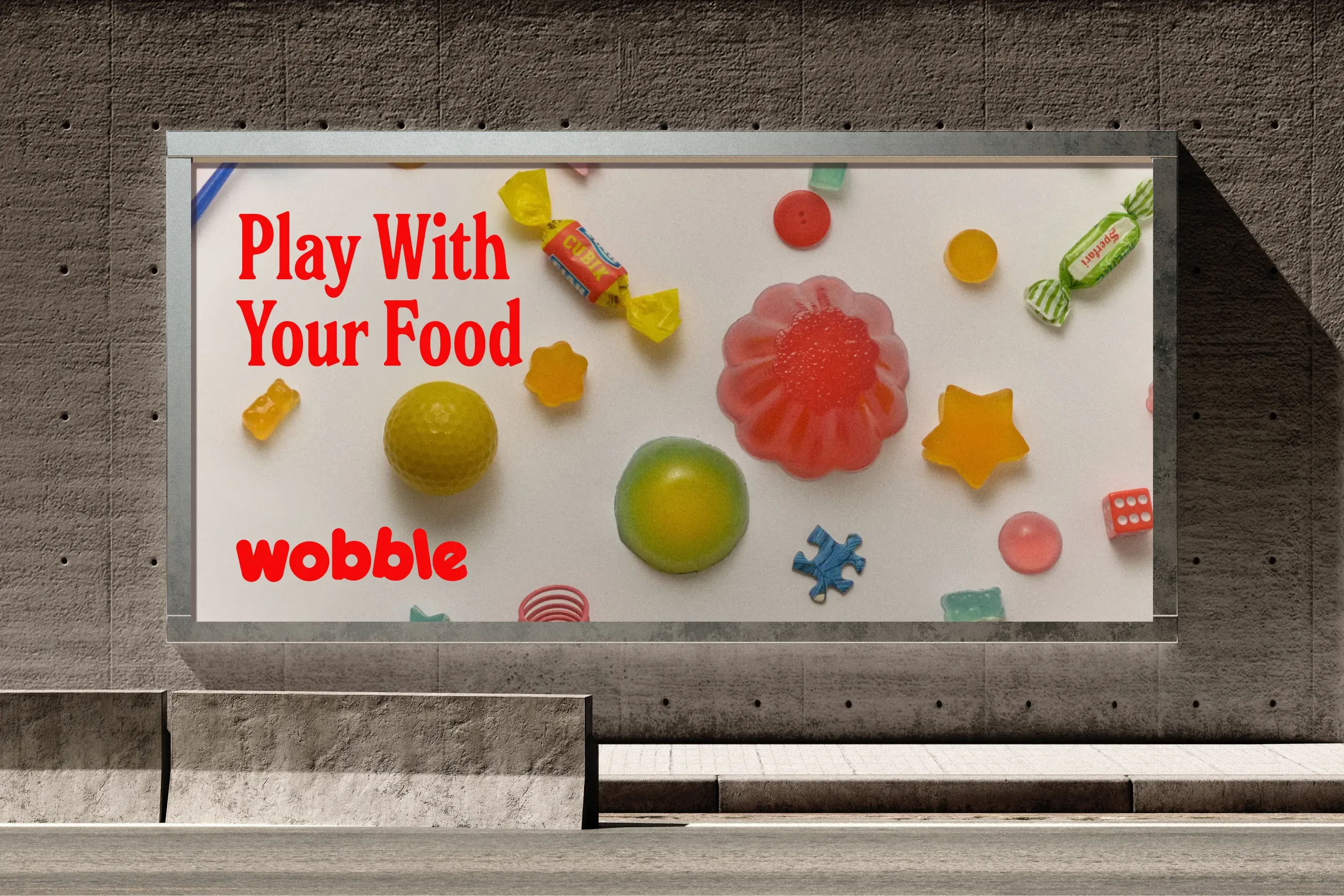 Wobble billboard: Play With Your Food